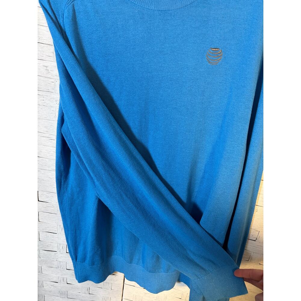 AT&T men’s sweater, AT&T symbol embroidered light blue soft long sleeve